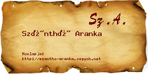 Szánthó Aranka névjegykártya