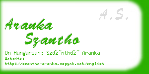 aranka szantho business card